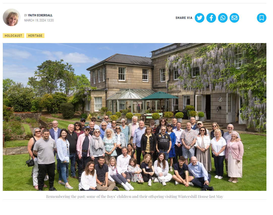 Remembering the past: some of the Boys’ children and their offspring visiting Wintershill House last May
