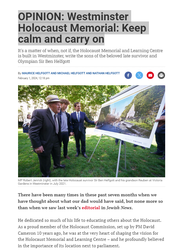 OPINION: Westminster Holocaust Memorial: Keep calm and carry on