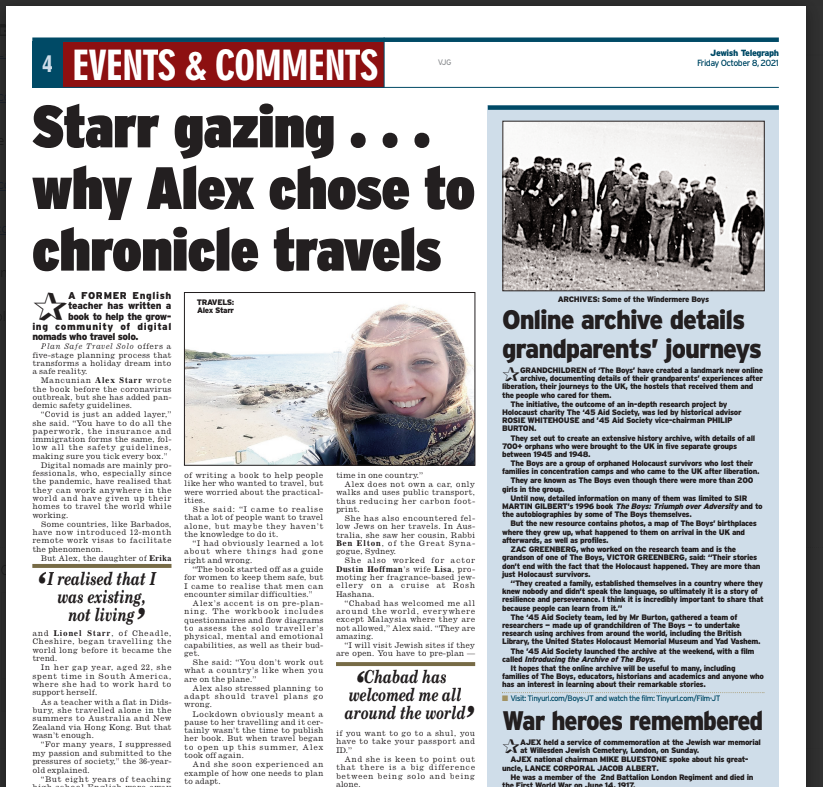 Starr gazing . . . why Alex chose to chronicle travels